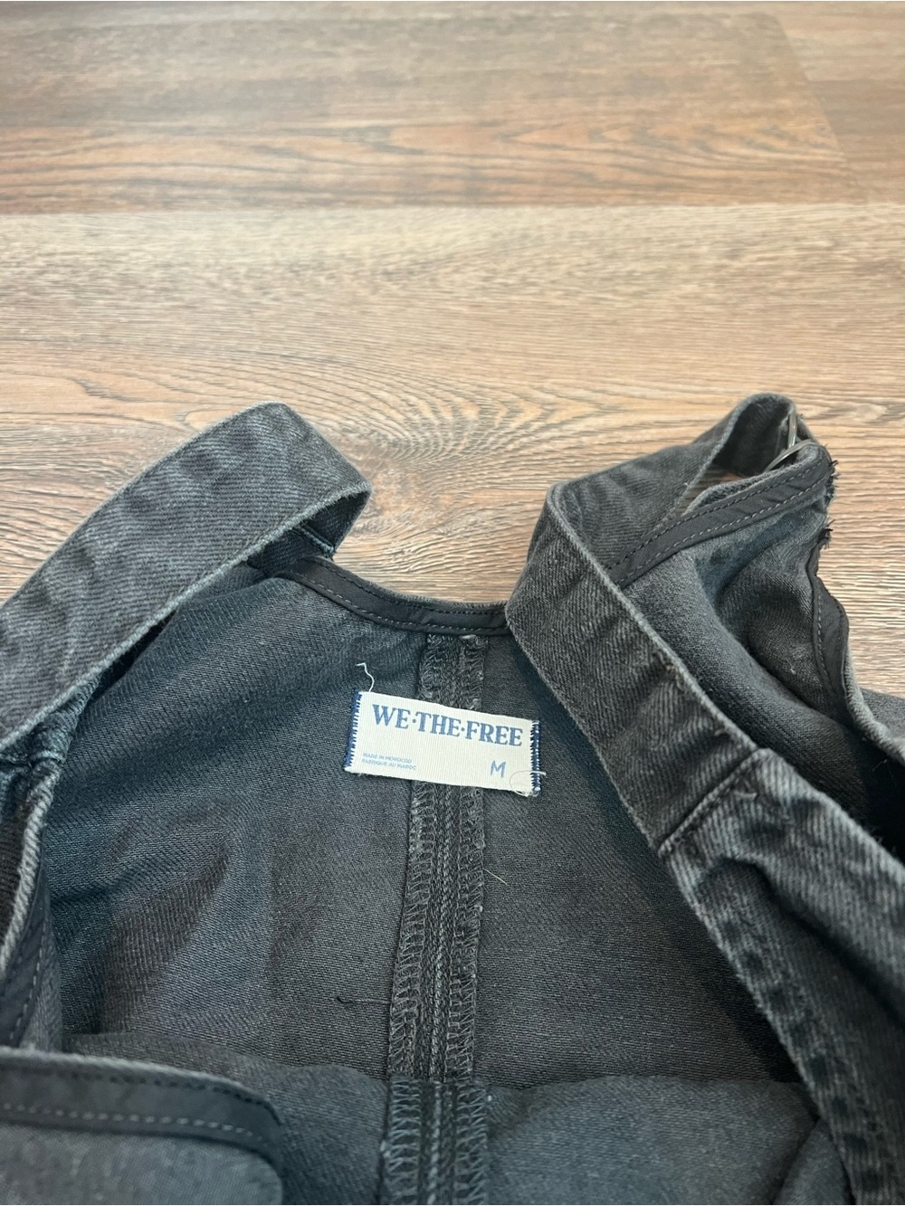 Free People We The Free High Roller Denim Jumpsuit Washed Black Size Medium - Picture 7 of 8
